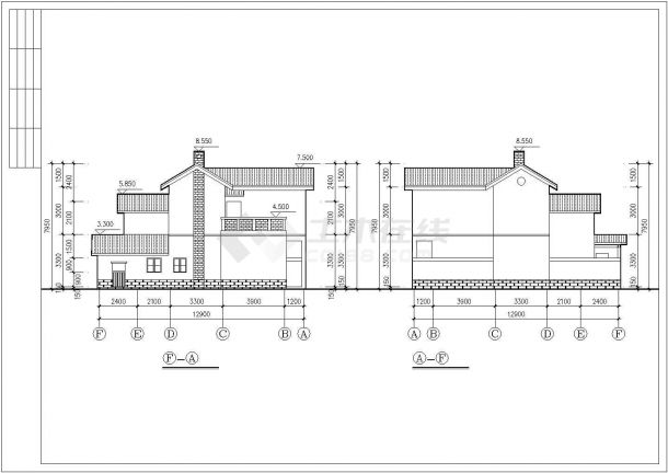 某地区农村私人精装修住宅别墅建筑设计方案CAD图纸-图一