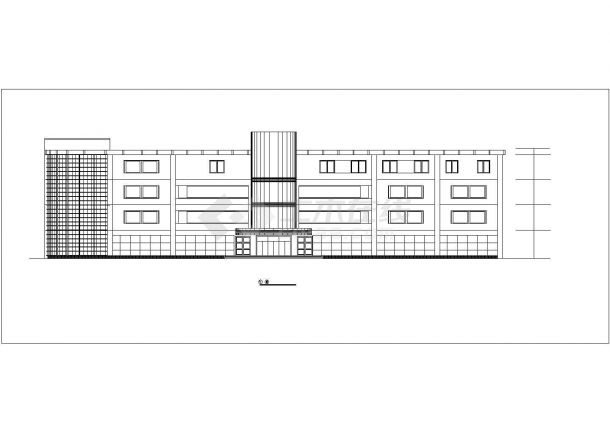 7600平米左右4层框架结构商业综合楼平立面设计CAD图纸-图二