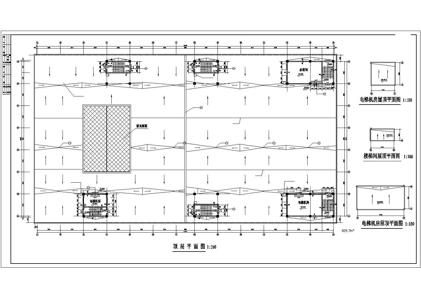 1.4万平米左右5+1层框架结构百货商场平面设计CAD图纸