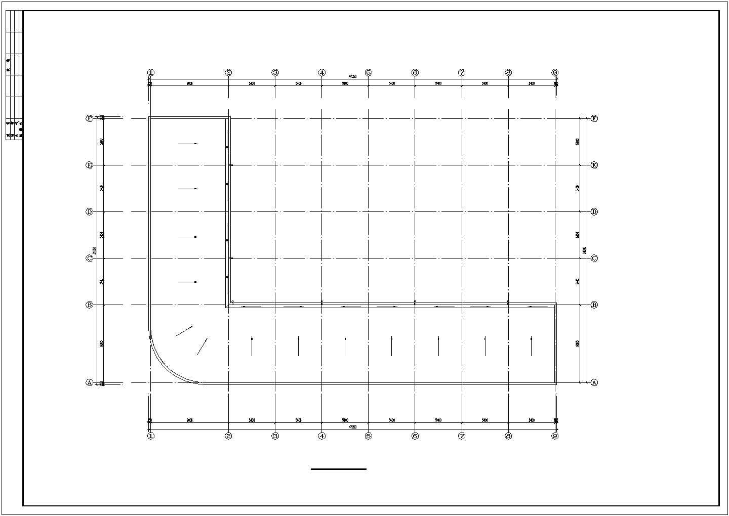 640平米单层框架结构惠民超市全套平立剖面设计CAD图纸