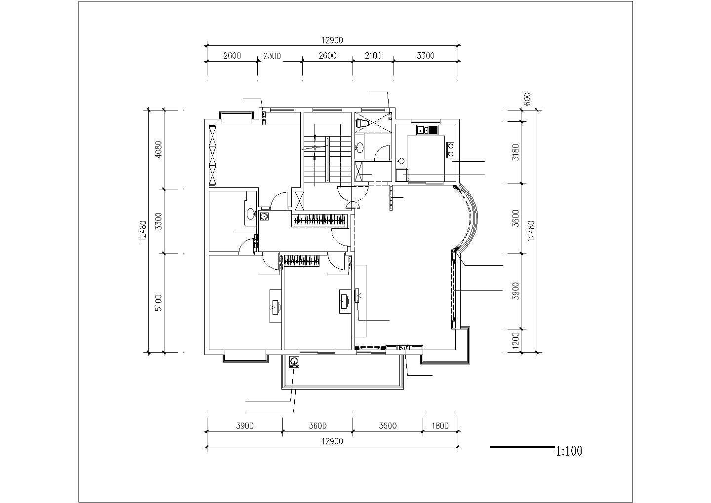 徐州某新建小区120平米户型全套装修施工设计CAD图纸