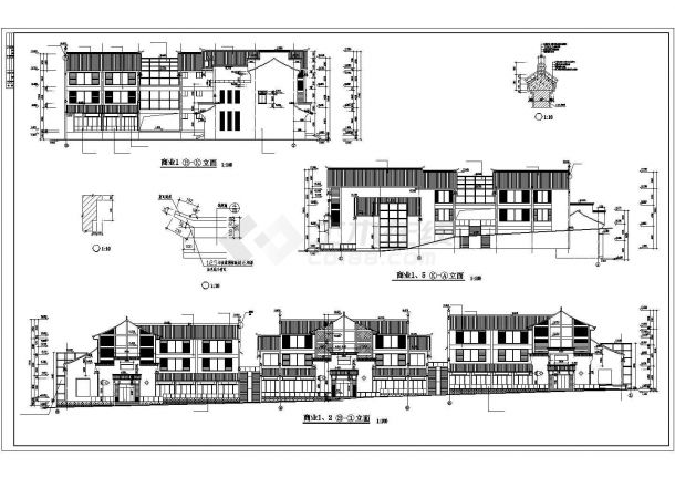 1.4万平米三层框架结构商业中心平立剖面设计CAD图纸（含地下层）-图二