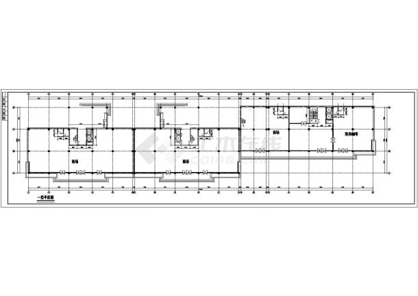 抚顺市某商业街6500平米6层框架结构商住楼平立面设计CAD图纸-图二