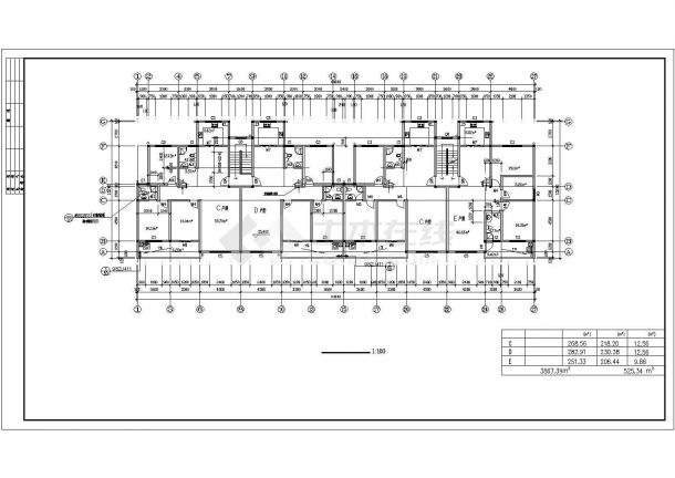 占地570平米7层砖混结构商住楼全套建筑设计CAD图纸-图二