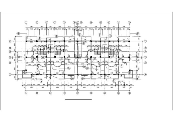 济南市某商业街7层框架结构商住楼平立剖面设计CAD图纸（底层商铺）_图1