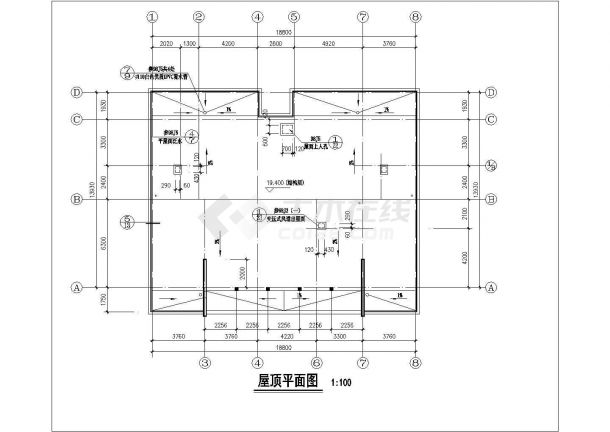 3800平米6层砖混结构商住楼全套平面设计CAD图纸（底层门面房）-图一