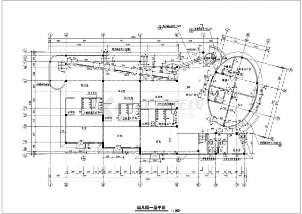 深圳市某地三层幼儿园建筑设计施工图（含设计说明）-图二