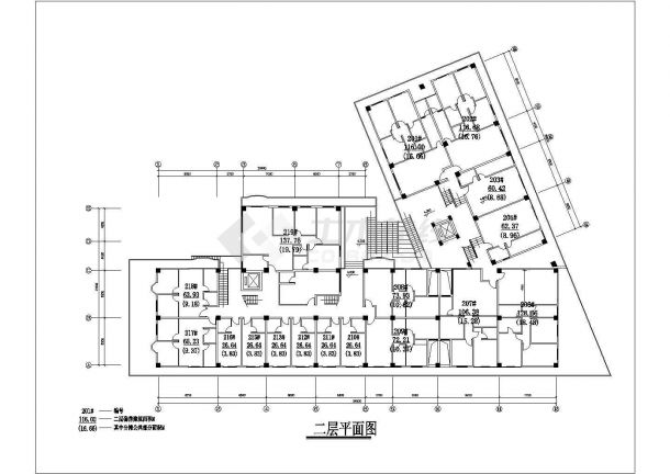1.2万平米10层框架结构商住楼平面设计CAD图纸（底层商铺/含地下层）-图二