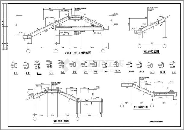 某6层带阁楼住宅CAD框架结构详细施工图-图二