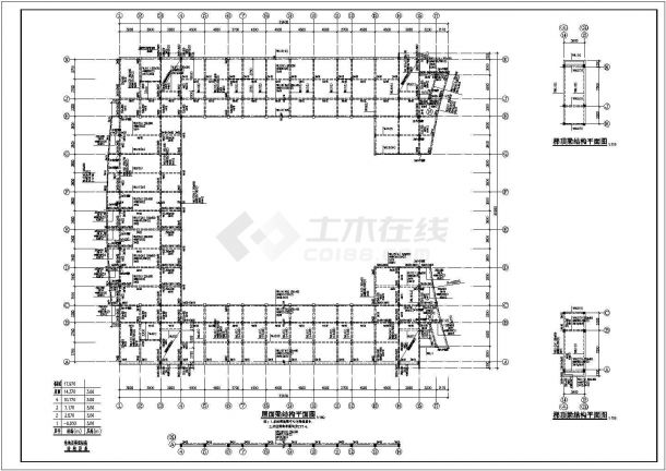 某高校框架教学楼结构CAD大样完整施工图-图二