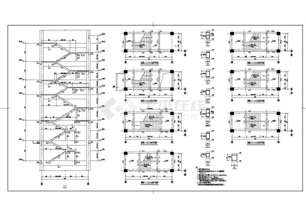 某框架结构电控楼CAD设计详细大样施工图-图二