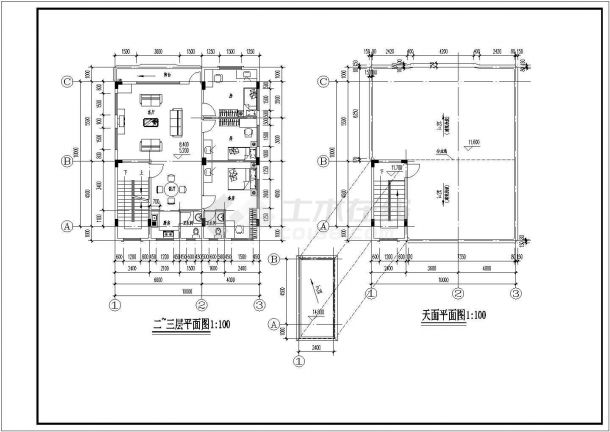 某私人住宅建筑CAD设计详细施工图-图一