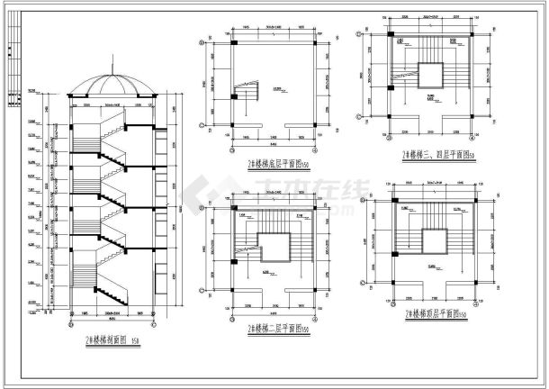 某公司员工宿舍楼设计CAD完整全套施工图-图一