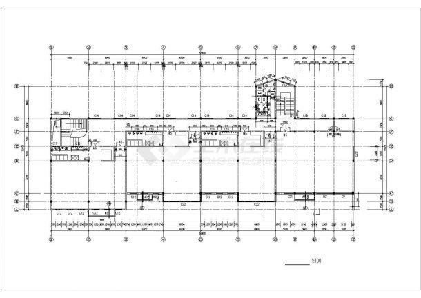 上海市奉贤区某居住区3层钢混框架结构社区幼儿园建筑设计CAD图纸-图二