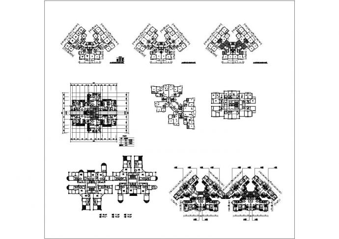 某高层住宅户型经典CAD设计完整集合_图1