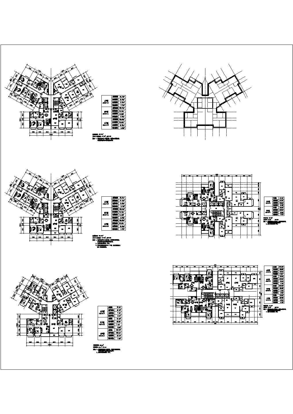 某高层住宅CAD设计大样户型图