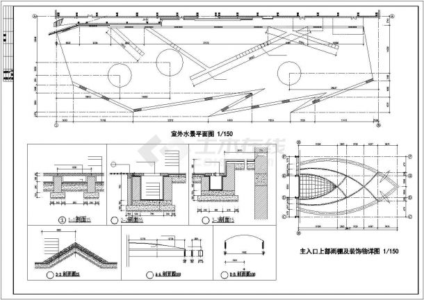 天津市某运动公园2200平米钢框架结构体育馆建筑设计CAD图纸-图一