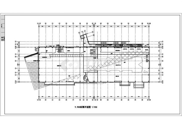 天津市某运动公园2200平米钢框架结构体育馆建筑设计CAD图纸-图二