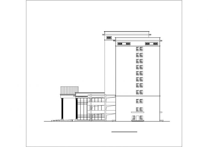 4.5万平米12层框架结构星级大酒店全套建筑设计CAD图纸_图1