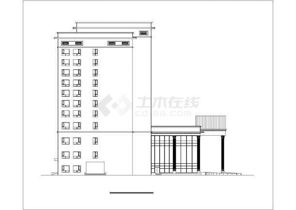 4.5万平米12层框架结构星级大酒店全套建筑设计CAD图纸-图二