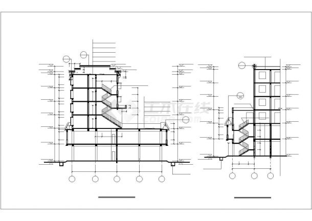临街5600平米左右六层砖混结构商住楼建筑设计CAD图纸（1-2层商用）-图一