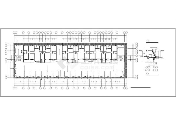 临街5600平米左右六层砖混结构商住楼建筑设计CAD图纸（1-2层商用）-图二