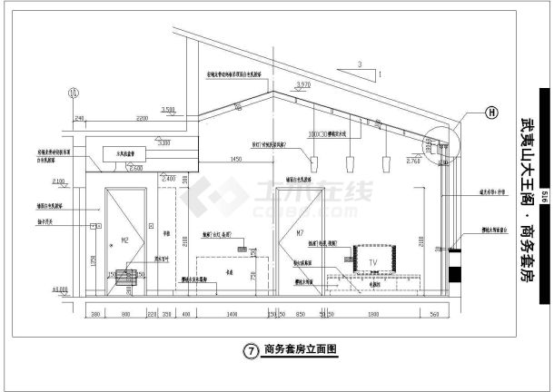 成都市某高档商务酒店的客房全套装修设计CAD图纸-图二