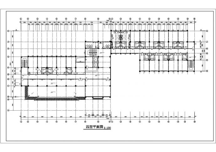 占地1400平米五层框架结构商务宾馆全套建筑设计CAD图纸_图1