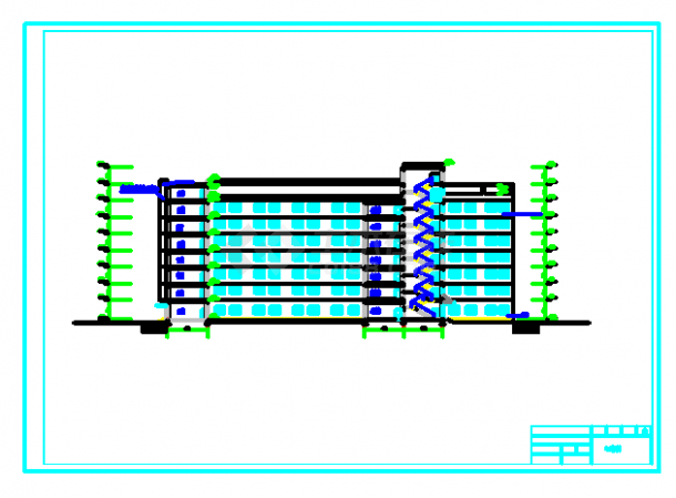 面积8400㎡8层综合办公楼建筑施工图（含计算书，建筑、结构图，施组）-图二
