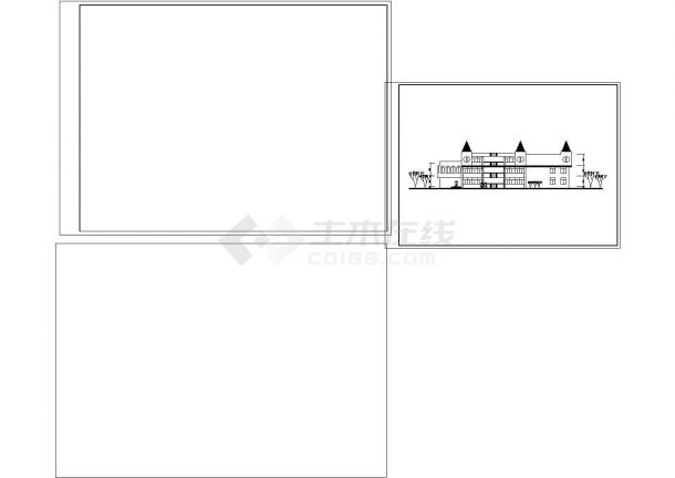 深圳市广富花园西区3900平3层框架结构社区幼儿园平立面设计CAD图纸-图二