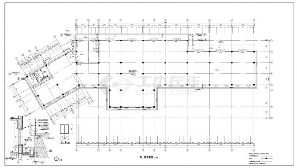 [湖北]某地质公园博物馆建筑施工cad图纸-图一