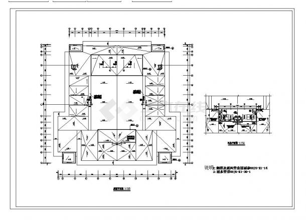 [新疆]2层框架结构大学小礼堂建筑设计施工cad图纸-图二