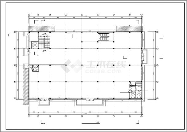 北京某社区1280平米2层框架结构惠民超市 结构设计CAD图纸-图二