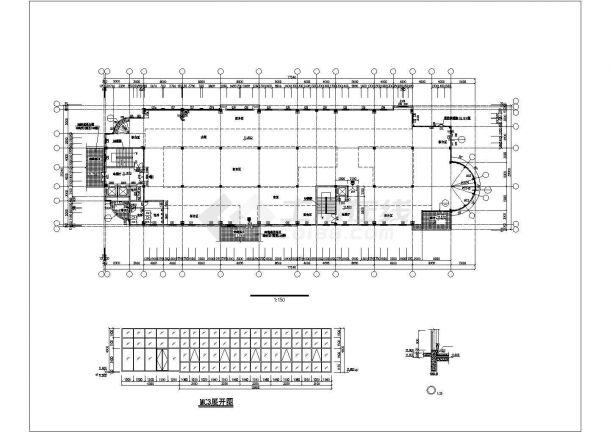 4900平米四层框架结构商业综合楼全套建筑设计CAD图纸-图一
