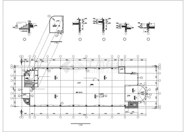4900平米四层框架结构商业综合楼全套建筑设计CAD图纸-图二