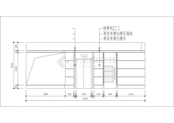 衡阳市某高档商务酒店内部全套设计CAD图纸-图二