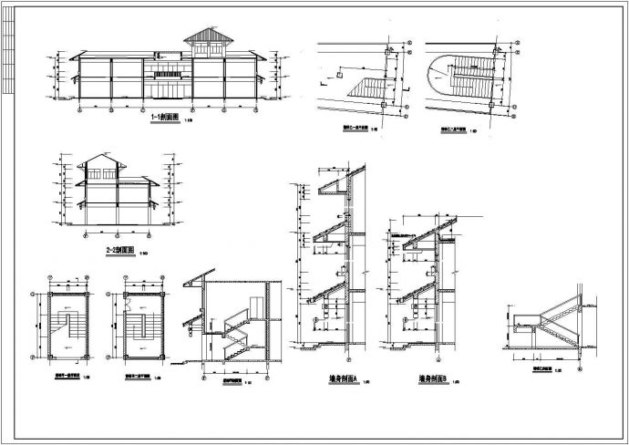 义乌市某商业街4400平米2层框架结构商贸城全套建筑设计CAD图纸_图1