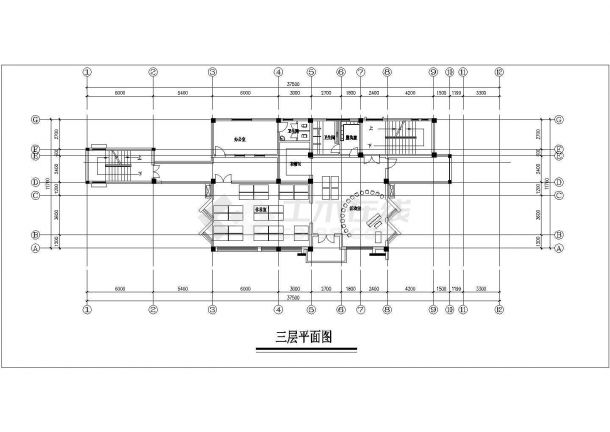 某幼儿园四层框架结构教学楼设计cad全套建筑方案图（标注详细）-图一