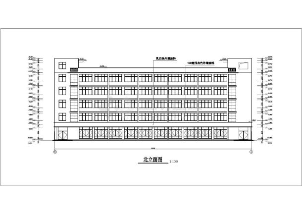 深圳市某工厂8500平米五层框架结构宿舍楼平立剖面设计CAD图纸-图一