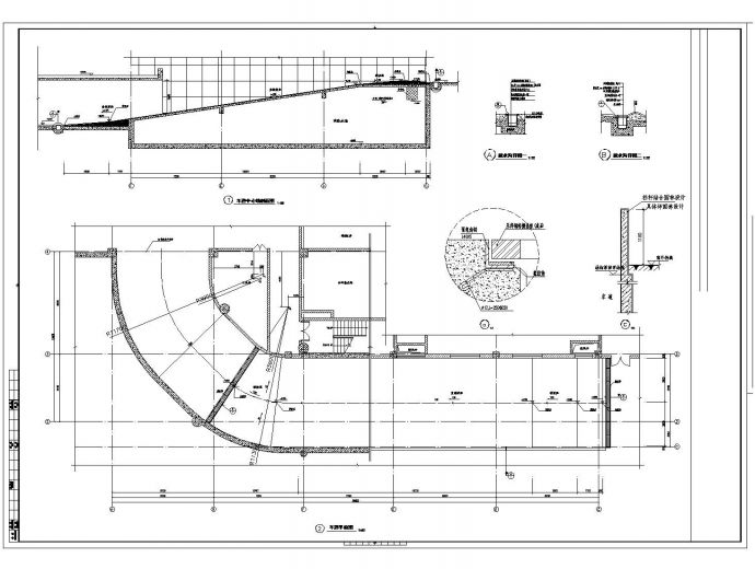 [吉林]3层市级圆顶体育馆建筑施工cad图纸_图1