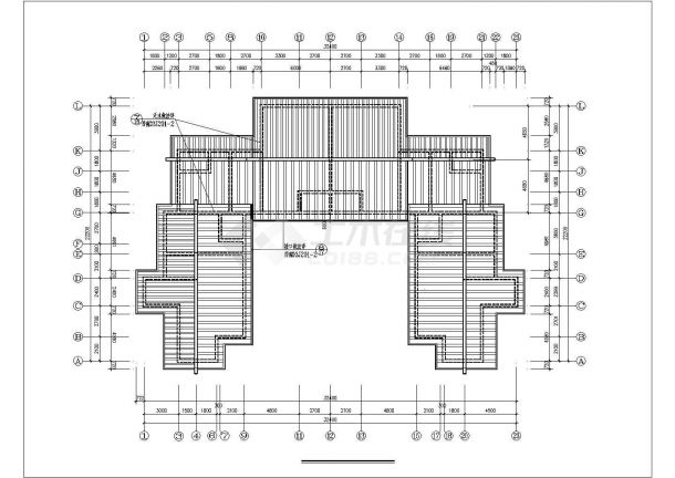 2100平米2层框架结构民居度假村全套平立剖面设计CAD图纸-图一