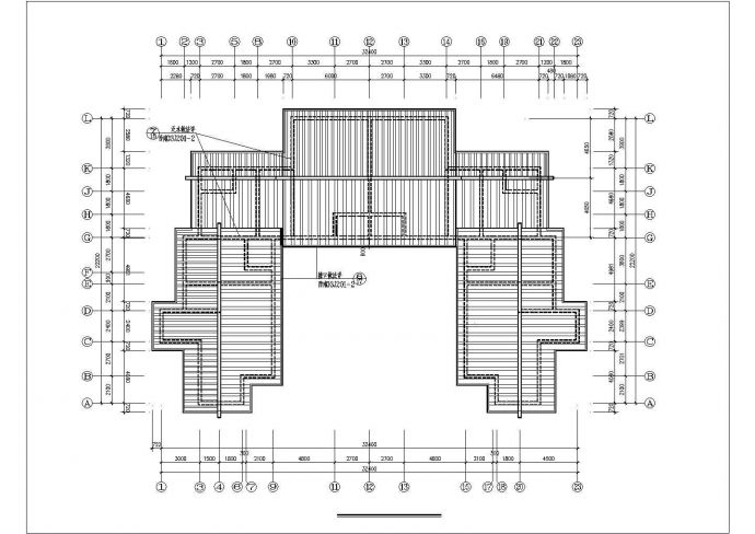 2100平米2层框架结构民居度假村全套平立剖面设计CAD图纸_图1