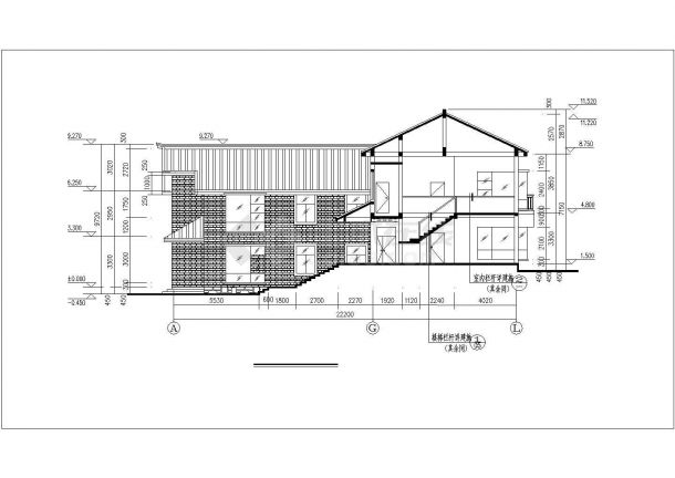 2100平米2层框架结构民居度假村全套平立剖面设计CAD图纸-图二
