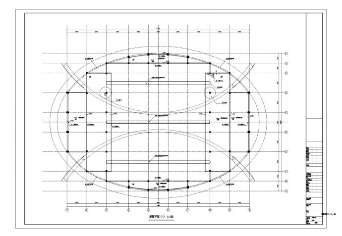 [河南]大型体育中心网球场建筑施工cad图纸_图1