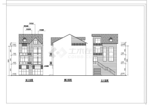 某欧式现代风格别墅住宅设计方案CAD图纸-图一