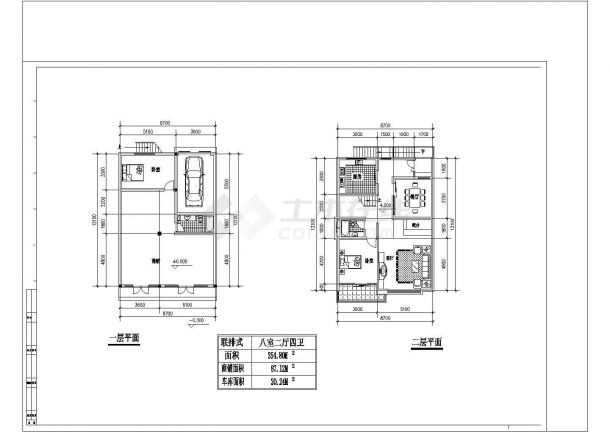某欧式现代风格别墅住宅设计方案CAD图纸-图二