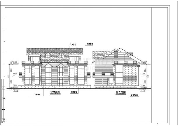 某地中海风格现代装修别墅建筑设计方案CAD图纸-图二