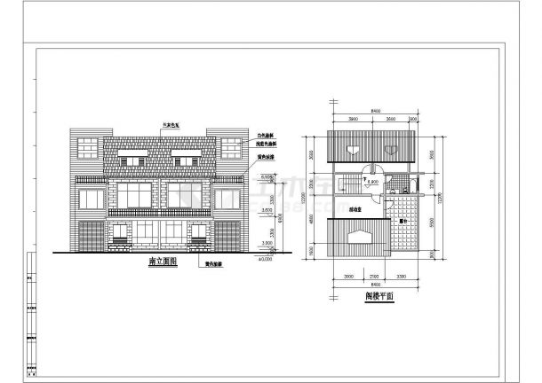 某现代地中海装修风格别墅建筑设计方案CAD图纸-图一