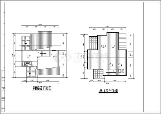 某地中海风格现代高级别墅建筑设计方案CAD图纸-图一