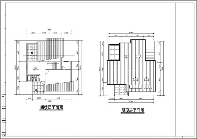 某地中海风格现代高级别墅建筑设计方案CAD图纸_图1